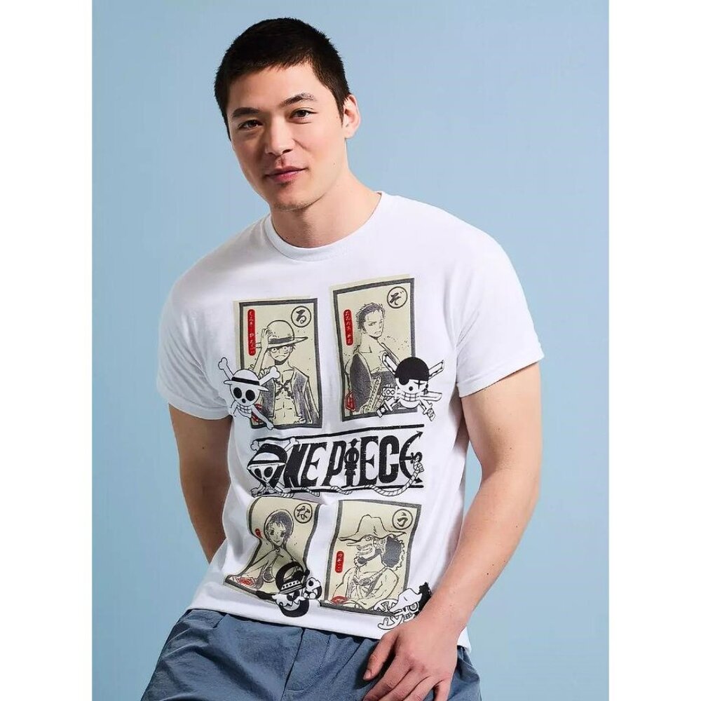 BOXLUNCH Men's One Piece Character Stamp T-Shirt Size M In White